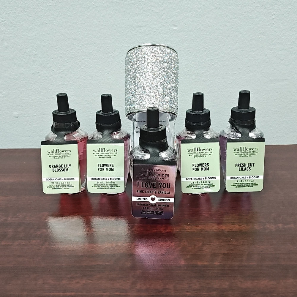 Bath & Body Works Pearl Applique Topper Scent Control Plug + Floral Refills